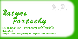 matyas portschy business card